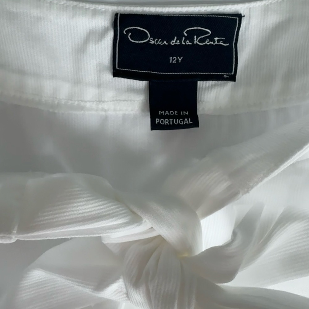 Oscar de la Renta Girls White Top Size 12Y - Picture 4 of 4